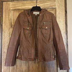 Michael Kors brown leather jacket